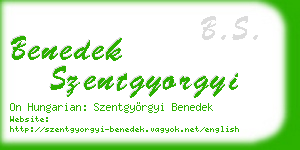 benedek szentgyorgyi business card