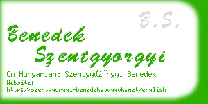 benedek szentgyorgyi business card